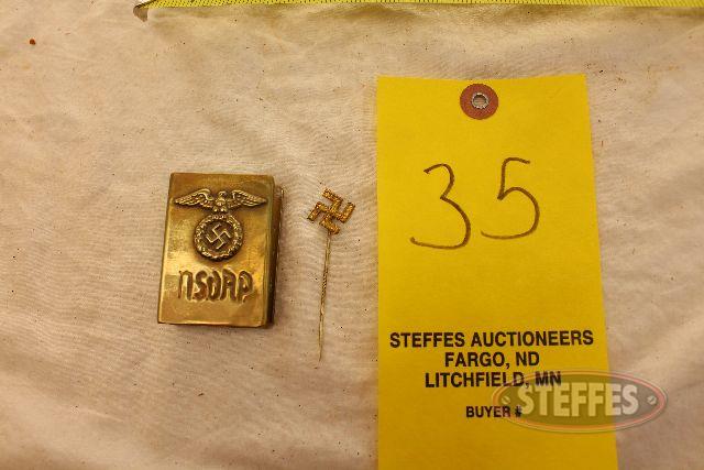 German Nazi stick pin - headquarters matchbook safe_1.jpg